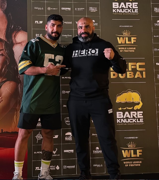 Arash Alikhaniyan at a Bare Knuckle Fighting Championship event in Dubai